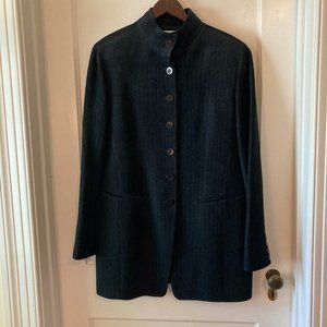 Emanual Ungaro cut-velvet black dinner jacket and skirt